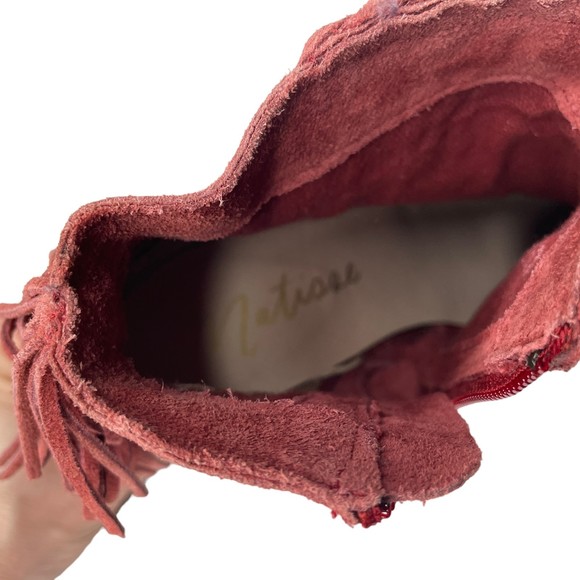 WOMENS MATISSE SPICE RED LUCINDA BOOTS SUEDE FRINGE WESTERN BOOTIES SIZE 8 - Picture 10 of 11